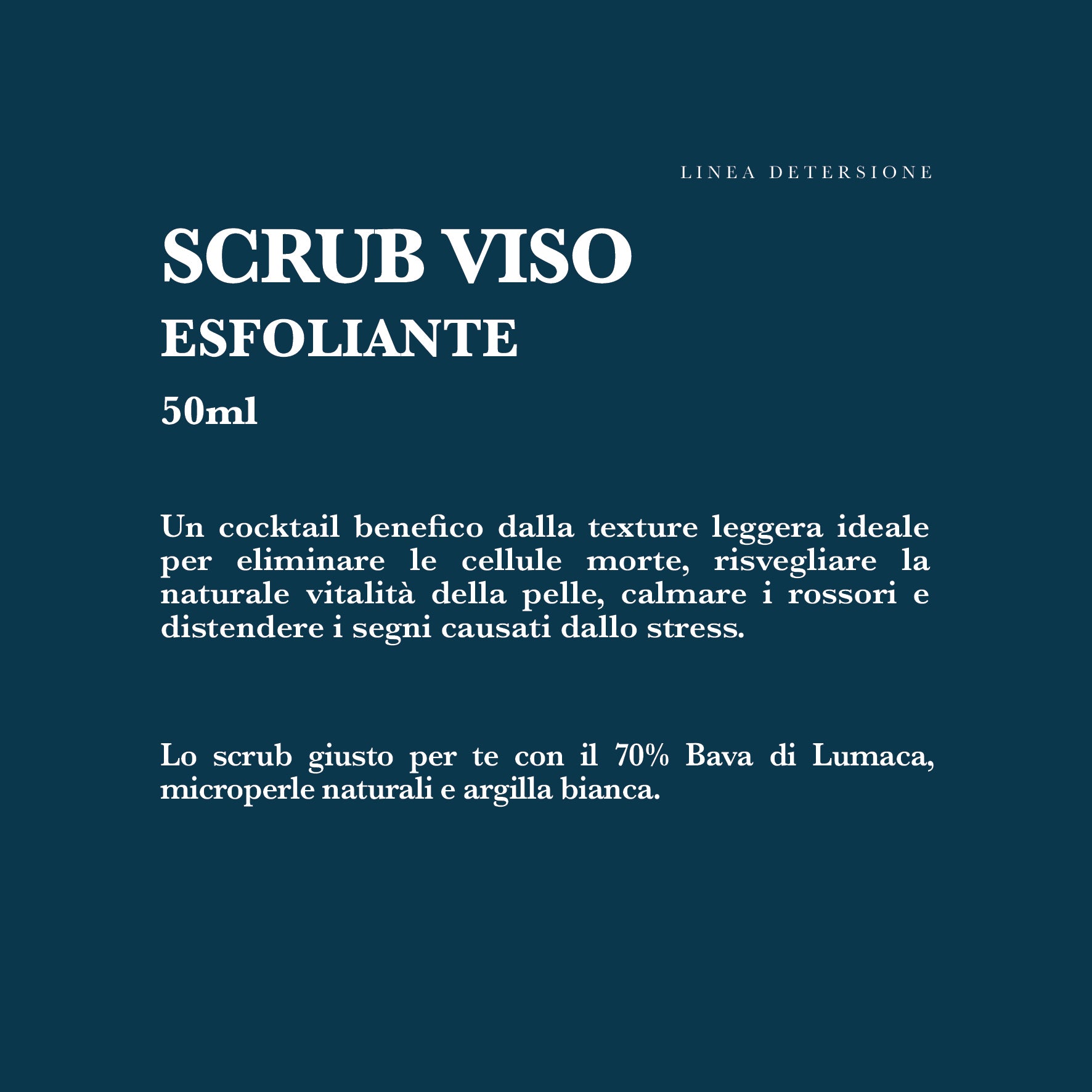 SCRUB VISO Purificante con 70% Bava di Lumaca e Argilla Bianca