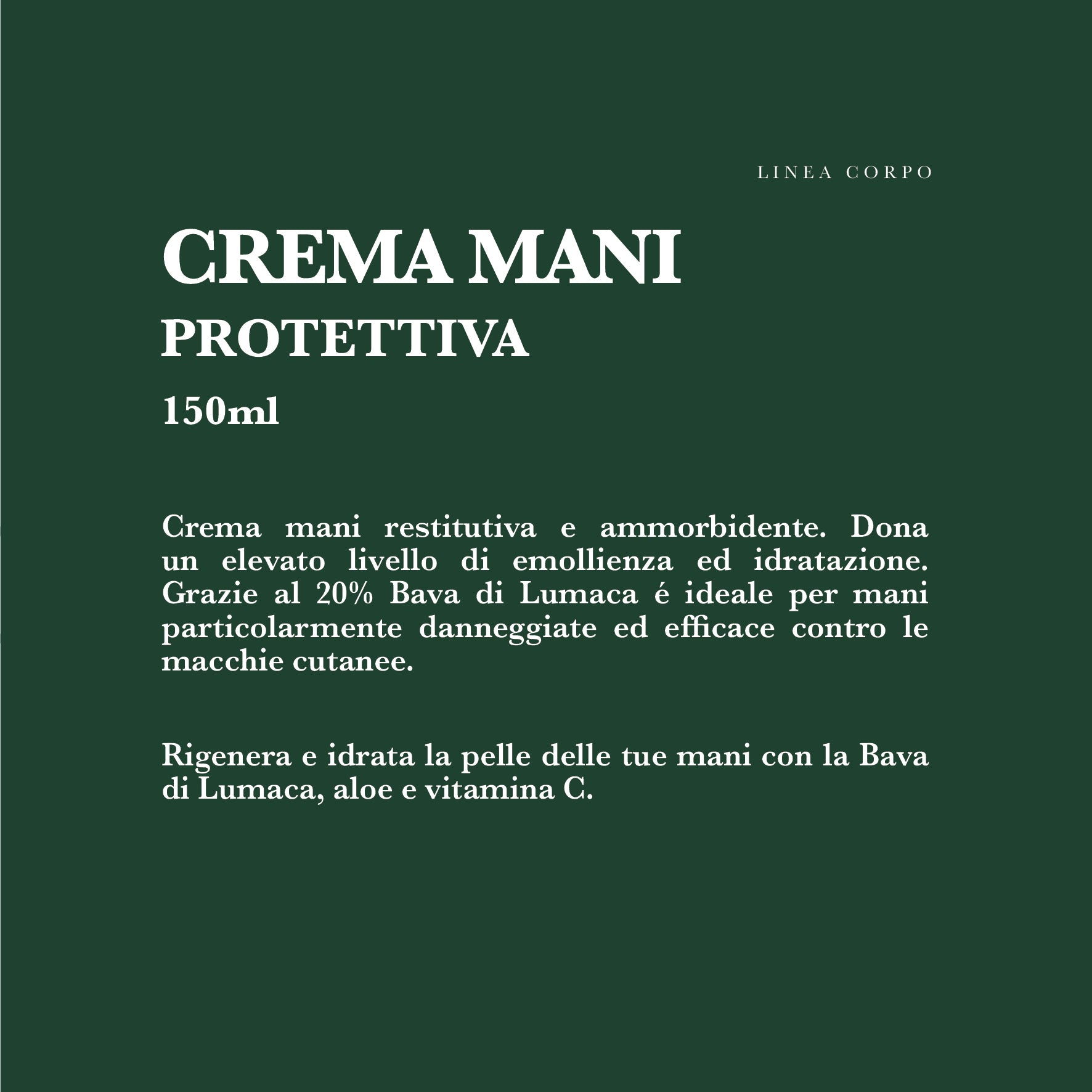 CREMA MANI Restitutiva con Bava di Lumaca e Pantenolo