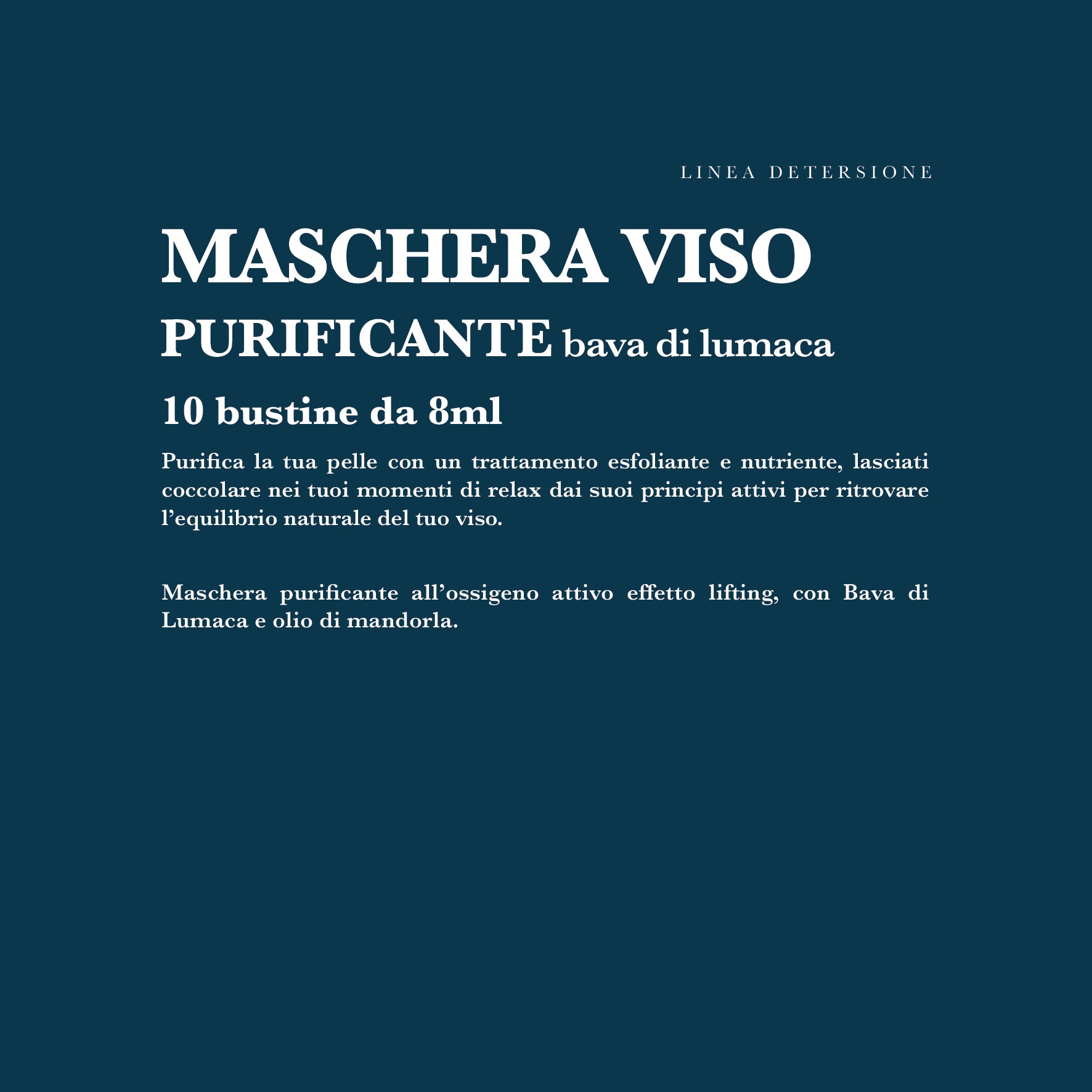 MASCHERA VISO PURIFICANTE con Bava di Lumaca