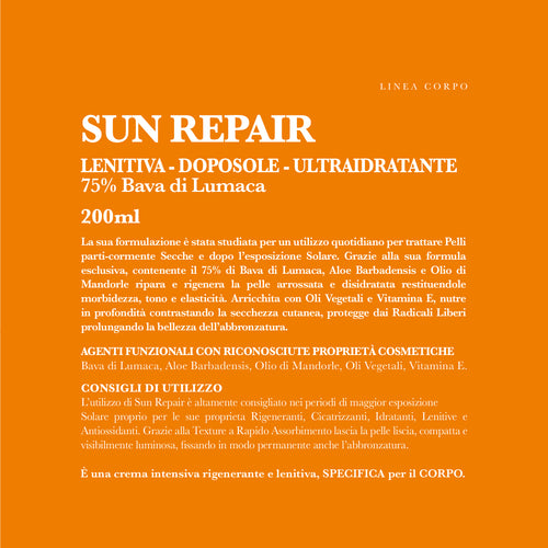CREMA DOPOSOLE SUN REPAIR Lenitiva e Ultraidratante con 75% di Bava di Lumaca